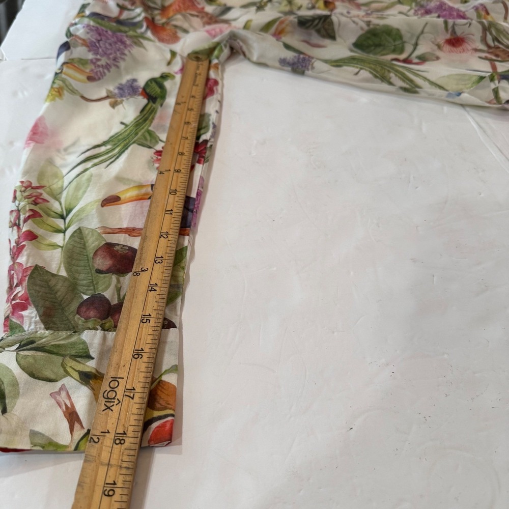 Fairycore Whimsy Tropical Botanical Bird Print Lightweight button down L Beachy - Picture 5 of 11